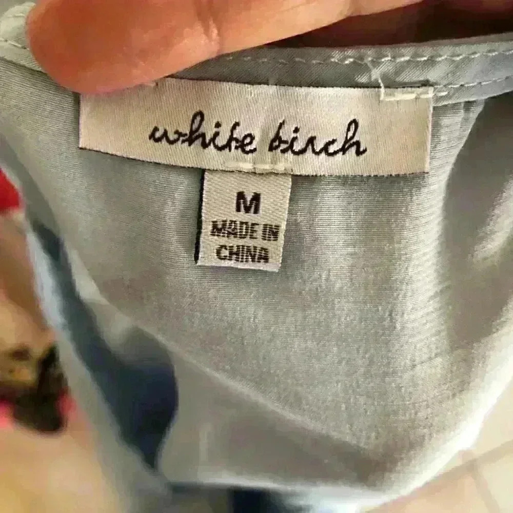 White Birch Light Blue Flared Loose Top Womens Medium - Picture 7 of 7